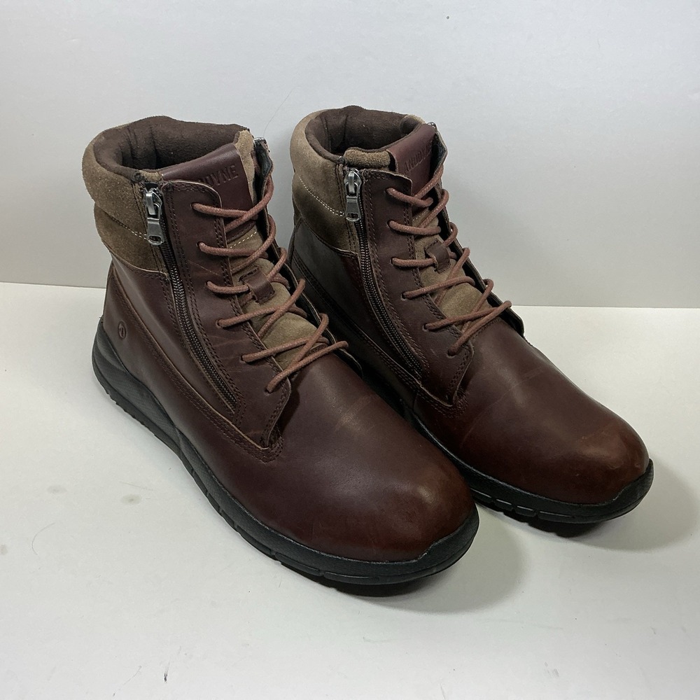 Anodyne M090 Men's 11.5 XW  Diabetic Work Boot Brown Leather Trail Zip up Lace